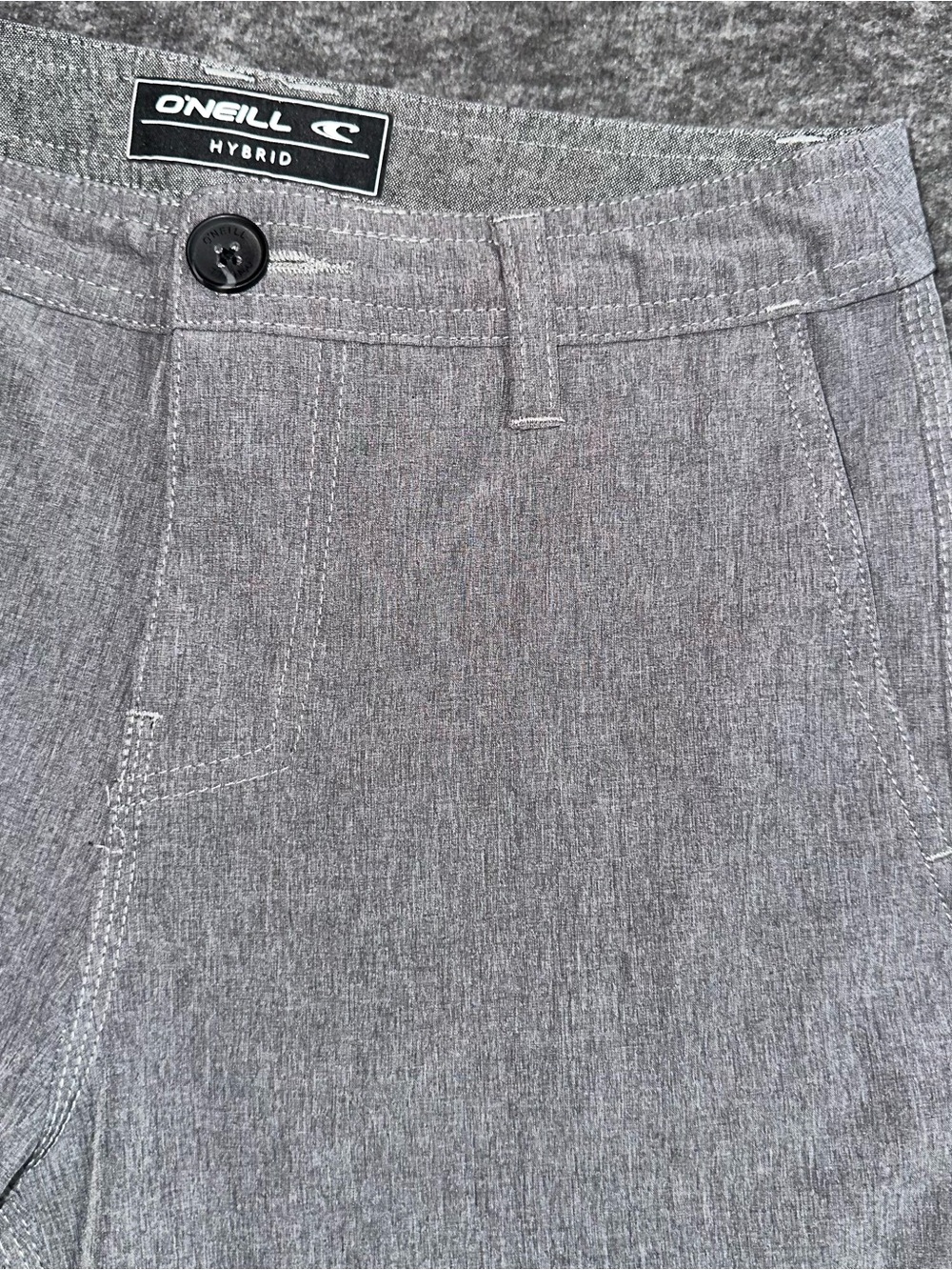 O'Neill Hybrid Youth Gray Performance Shorts Size 26 Lightweight Stretch - Picture 2 of 5
